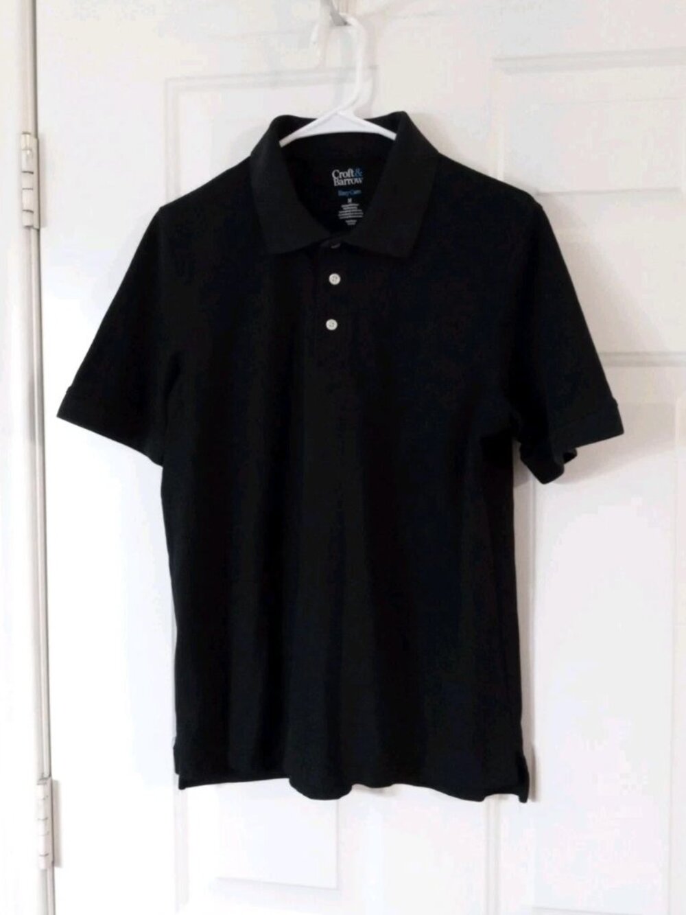 Croft & Barrow Easy Care Black Polo Shirt Men's Size Medium NICE